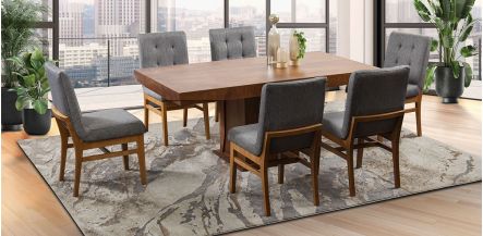 Comedor Margot Con Sillas Invictus Gris 7 Piezas