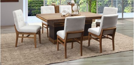 Comedor Parota Invictus Beige 7 Piezas