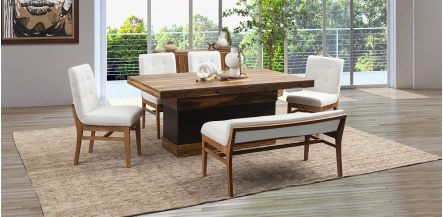 Comedor Parota Invictus Beige 6 Piezas