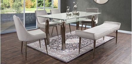 Comedor Enkel II Rectangular Gris 6 Piezas