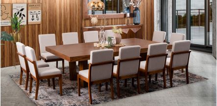 Comedor Rectangular Creta Con Sillas Arena 260 Cms