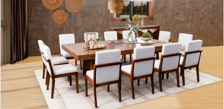 Comedor Rectangular Creta Con Sillas Blanco Winter 260 Cms