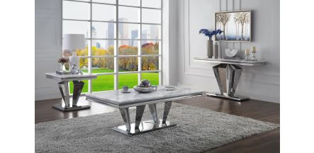 Mesa Lateral Satinka Cristal Plata