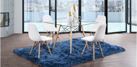 Comedor Cuadrado Atlas PL Con Sillas Angun Blanco