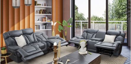 Sala Lake Gris Con Reclinables