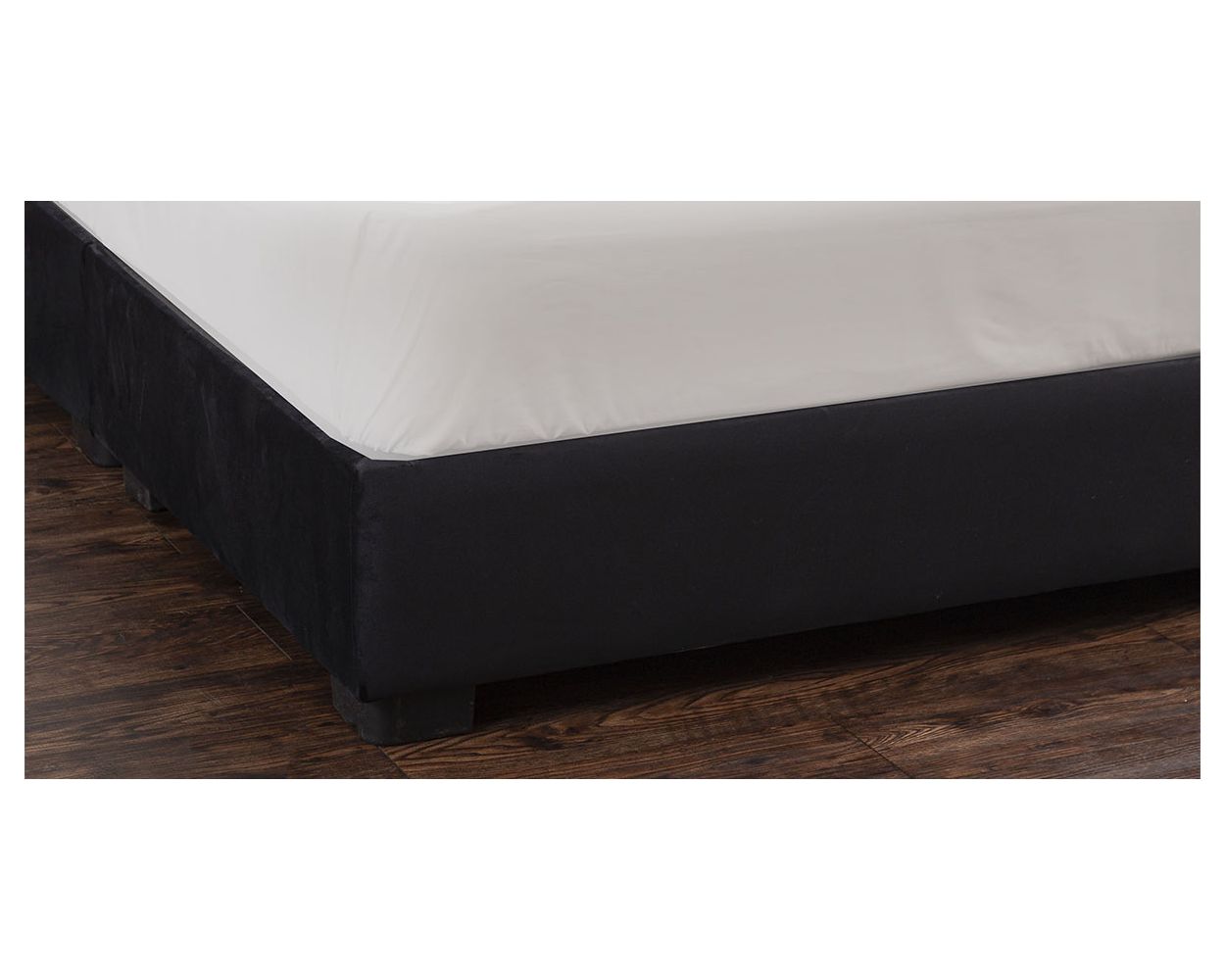 Cama Base Box Terciopelo Negro