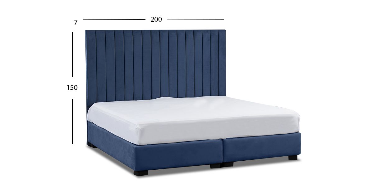 Cabecera King Size Terciopelo Megan Azul