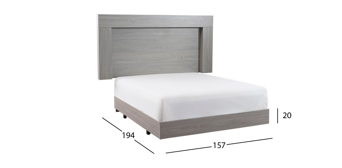 Base De Cama Queen Size Marbella Gris