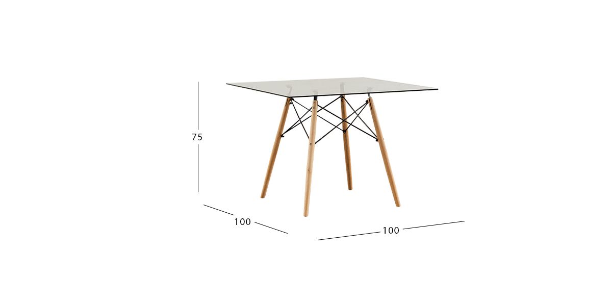 Mesa Comedor 100 x 100 Cm Cuadrada Atlas PL