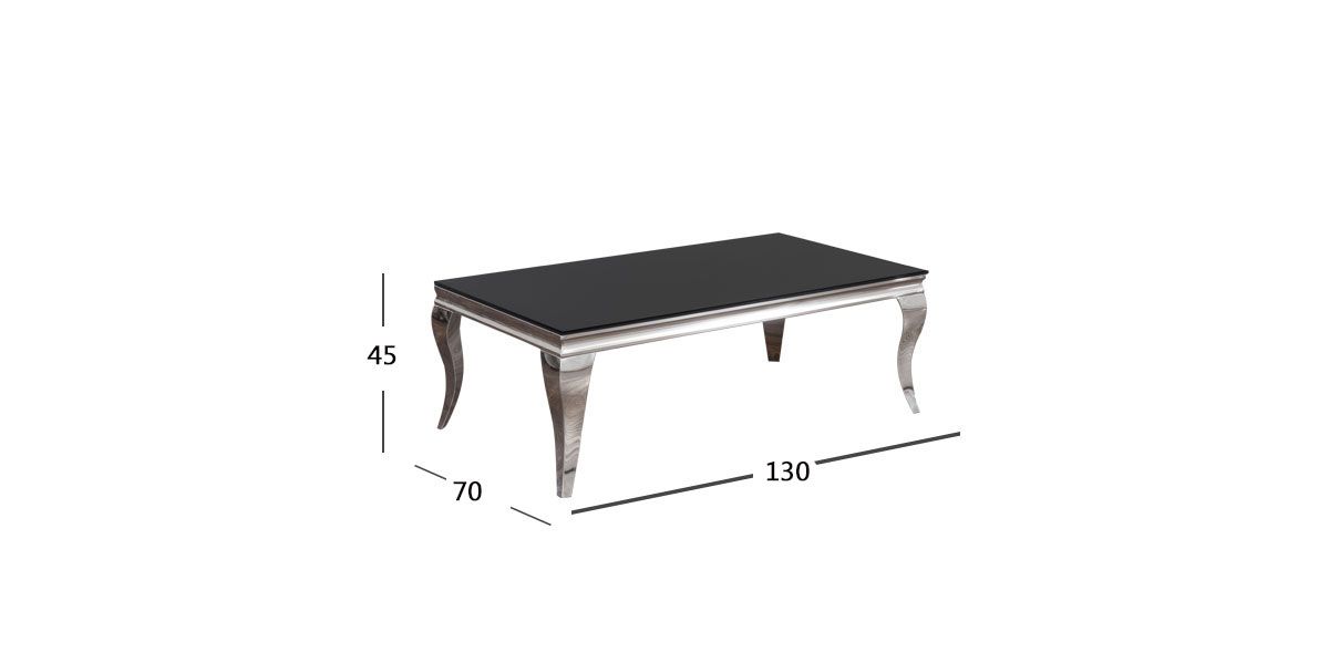 Mesa de Centro Rectangular Cristal Elenor Negro