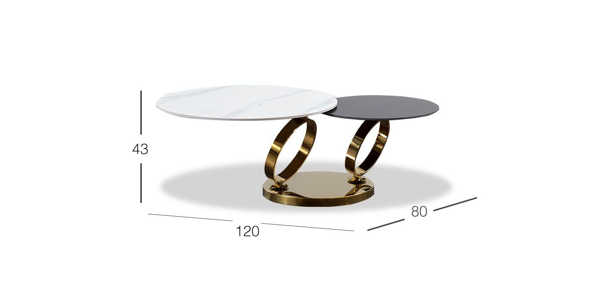 Mesa de Centro Giratoria Royal Gold Roll