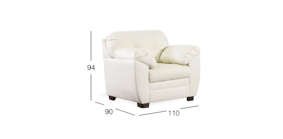 Sillón Piel Derby Blanco